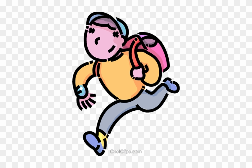Boy Running Late For School Royalty Free Vector Clip - Boy Running Late For School Royalty Free Vector Clip #1406513