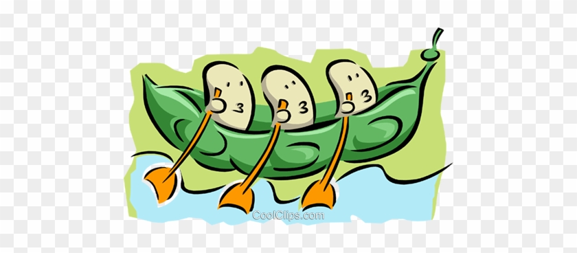 Three Little Peas In A Pod Rowing Royalty Free Vector - Peas #1406601