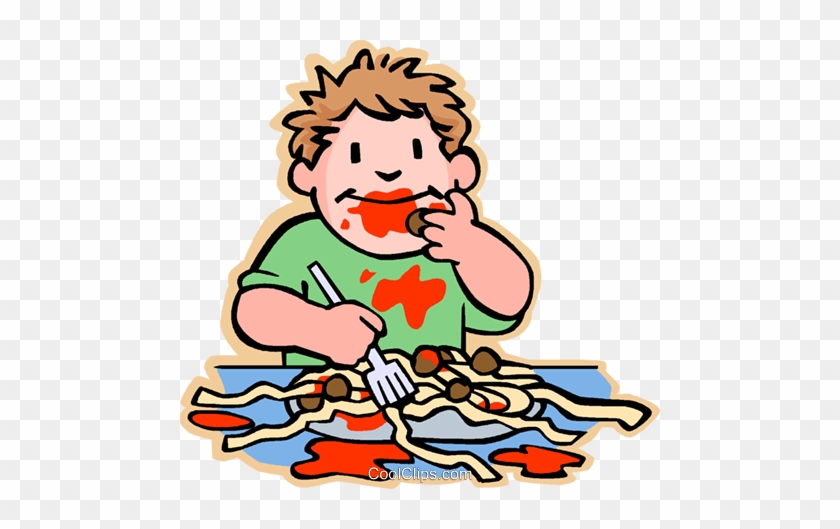 Boy Eating Spaghetti And Meat Balls Royalty Free Vector - Ww Reading Comprehension Second Grade #1407077