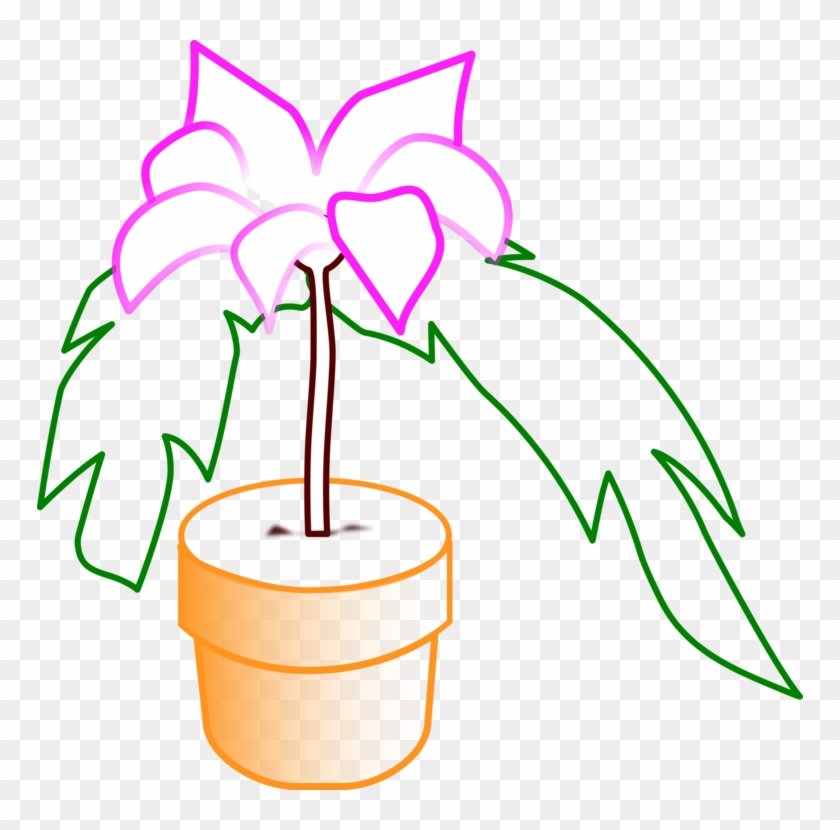 Flowerpot Houseplant Computer Icons Line Art - Clip Art #1407339