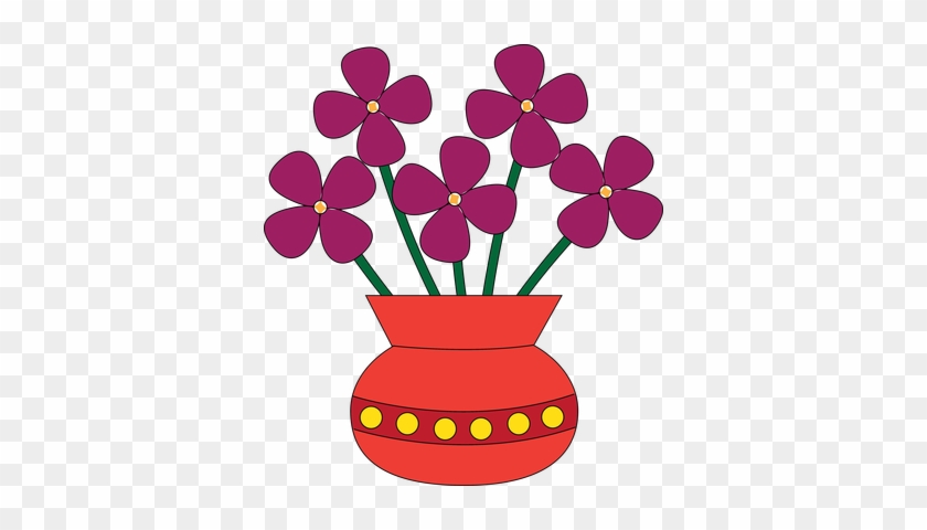 Flower Bowl Free Clip Art - Flowers In A Vase Clipart #1407342