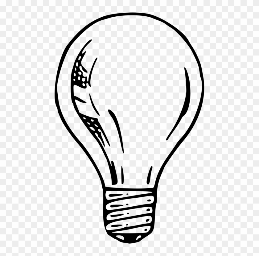 Incandescent Light Bulb Drawing Lamp Line Art - Light Bulb Drawing Png #1407353