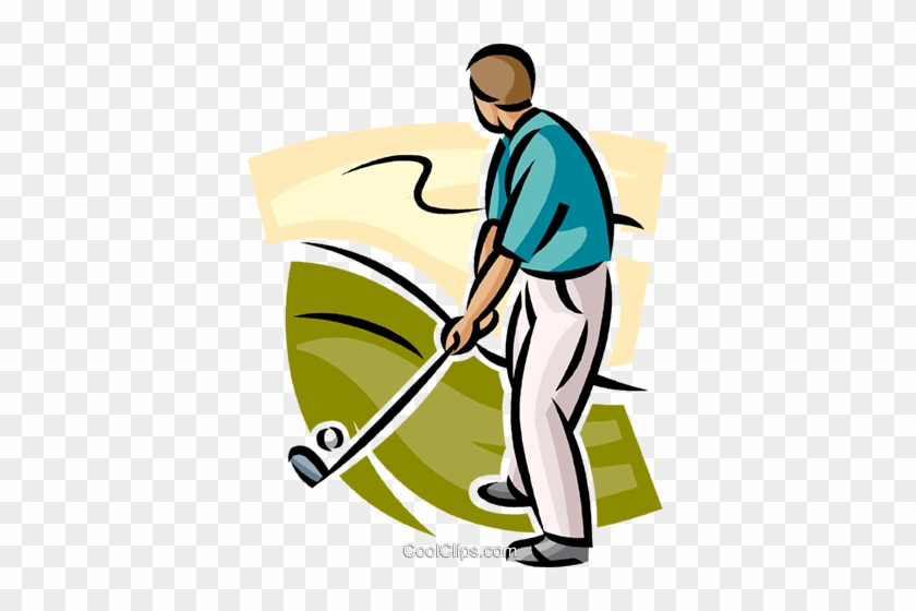 Golfer About To Take A Shot Royalty Free Vector Clip - Golfer About To Take A Shot Royalty Free Vector Clip #1407354