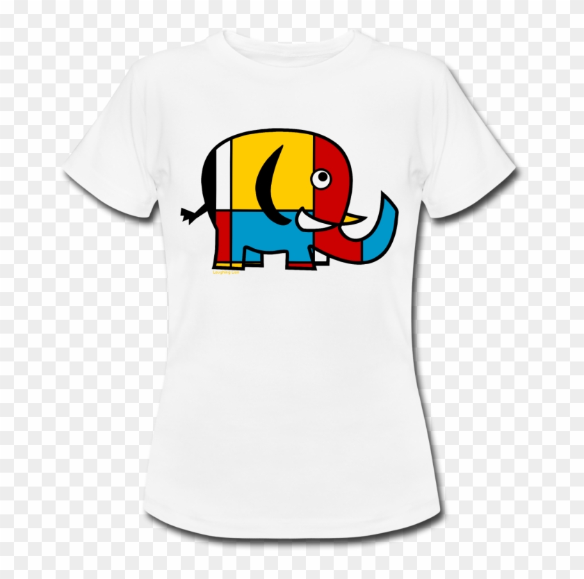Womens White Elephant From Laughing Lion Design - T Shirt Petit Batard #1407572