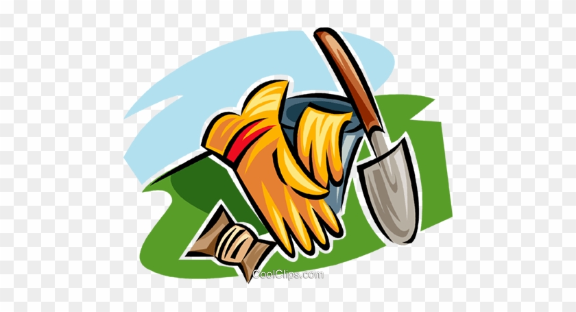 Gardening Gloves And Gardening Spade Royalty Free Vector - Illustration #1407997