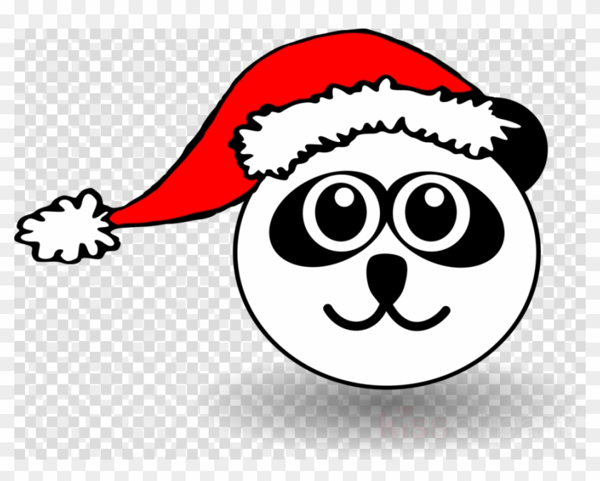 Panda With Santa Hat Clipart Santa Claus Giant Panda - Cartoon Giant Panda Face #1408133