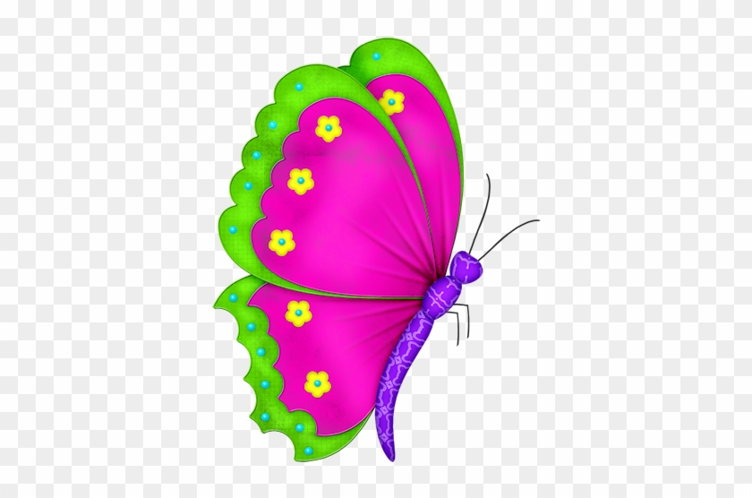 ‿✿⁀butterflies‿✿⁀ Cartoon Butterfly, Butterfly Clip - Pink Flying Butterfly Clipart #1408294