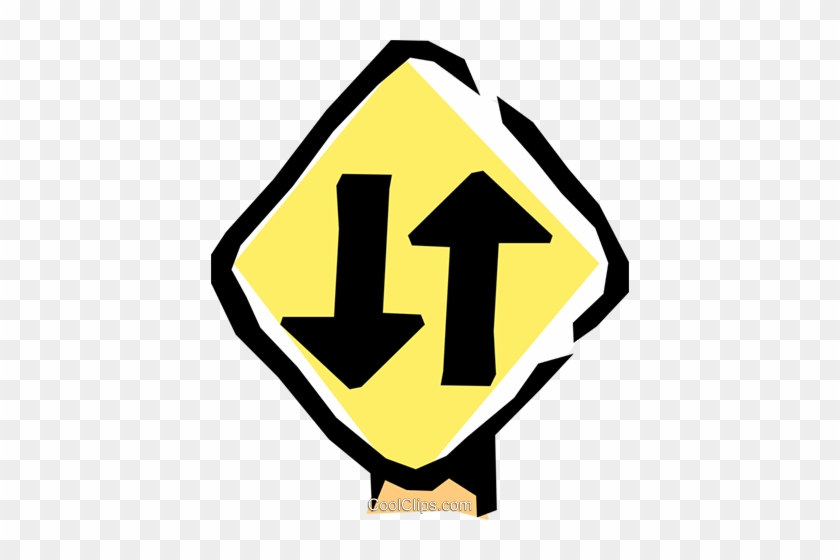 Two-way Traffic Sign Royalty Free Vector Clip Art Illustration - Illustration #1408358