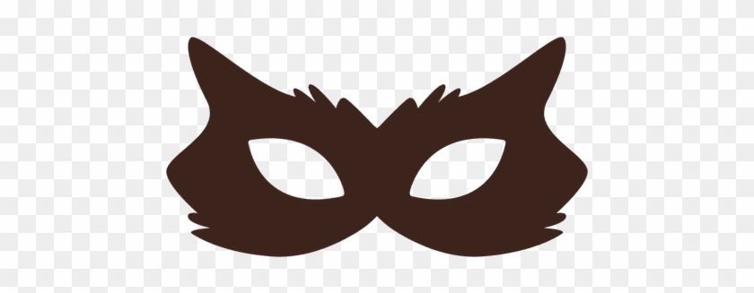 Halloween Cat Mask Silhouette - Mascara De Gato Png #1408397