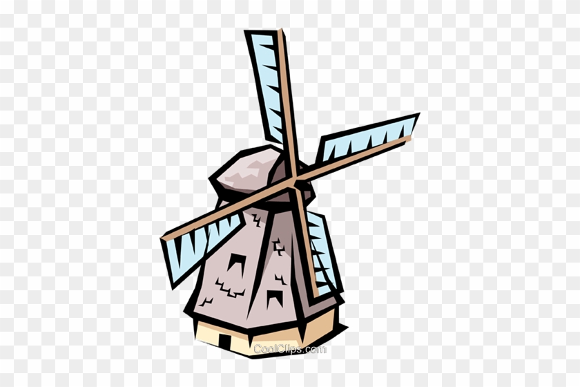 Windmills Royalty Free Vector Clip Art Illustration - Mulini A Vento Nel Medioevo #1408527