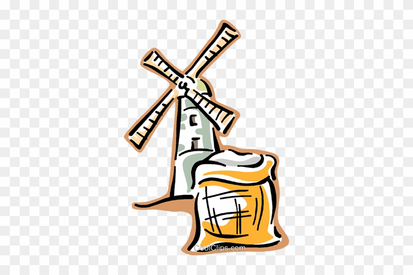 Windmill Royalty Free Vector Clip Art Illustration - Windmill Royalty Free Vector Clip Art Illustration #1408535
