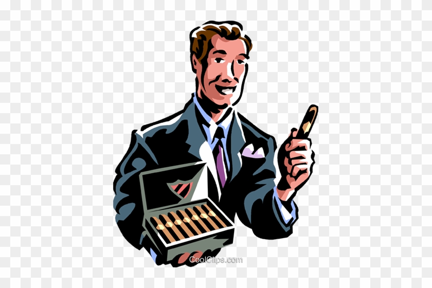 Man Offering A Cigar Royalty Free Vector Clip Art Illustration - Cigars #1408596