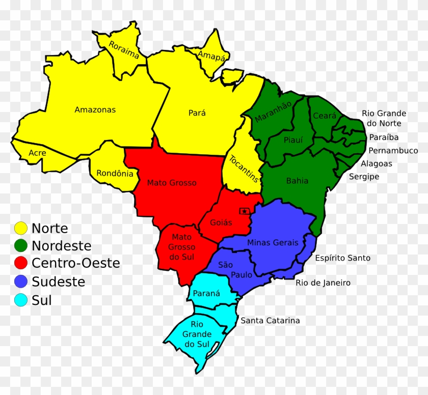 Map Of Brazil, V3 - Brazil Map #1408777