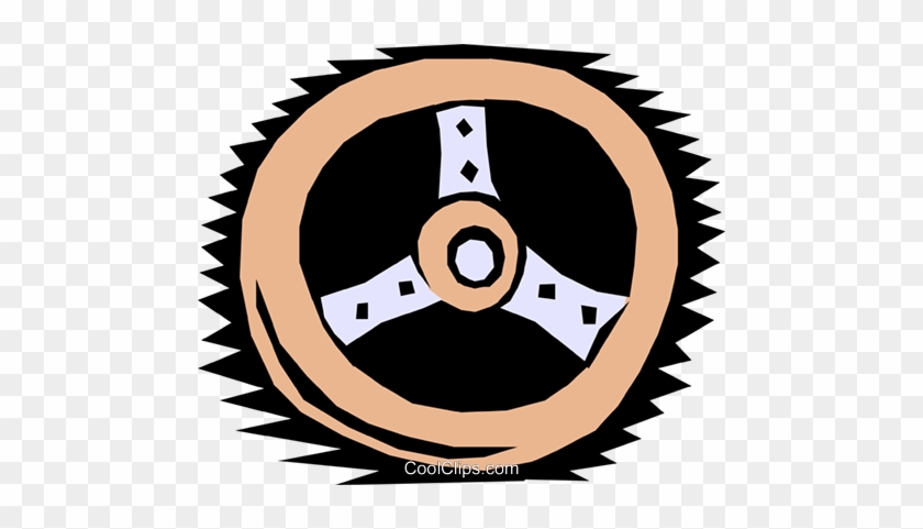 Woodcut Steering Wheel Royalty Free Vector Clip Art - Dewalt Circular Saw Blade 30 Mm Hardware/electronic #1408947