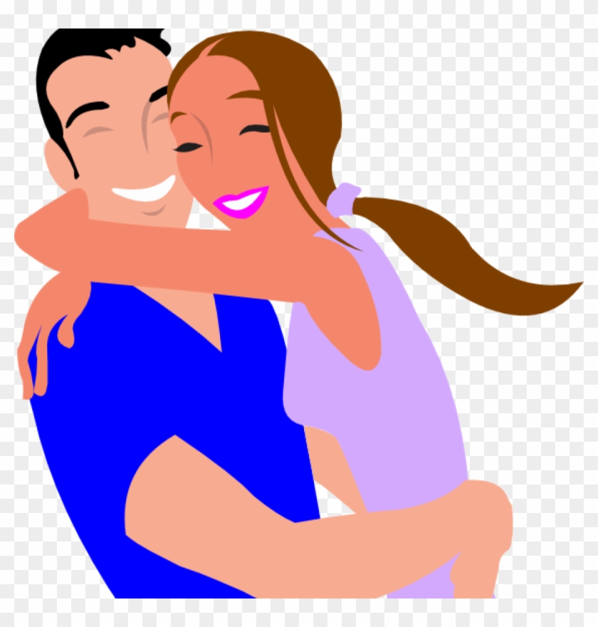 Happy Couple Clipart Happy Couple Clip Art At Clker - Two People Hugging Cartoon #1409129