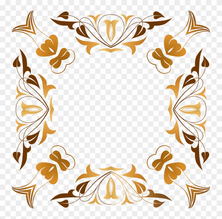 Floral Design Visual Arts Picture Frames Flower - Bunga Gold Vector Png #1409235