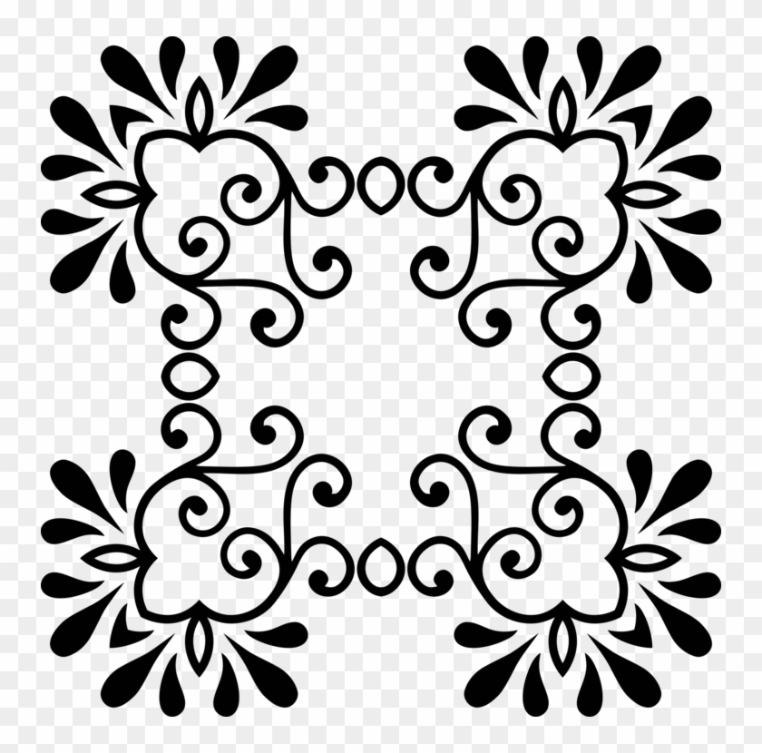 Borders And Frames Black Floral Design Color Visual - Embosser By Three Designing Women Emb3010 #1409240