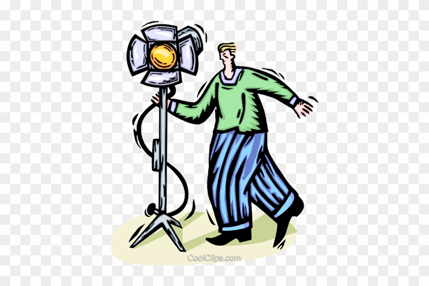 Motion Picture Lighting Royalty Free Vector Clip Art - Light Man Clipart #1409513