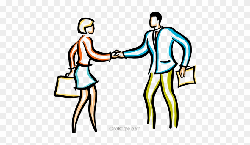 Man And Woman Shaking Hands Royalty Free Vector Clip - Shaking Hands #1409689