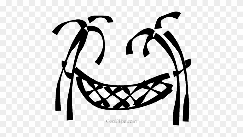 Palm Tree With A Hammock Royalty Free Vector Clip Art - Palm Tree With A Hammock Royalty Free Vector Clip Art #1409777