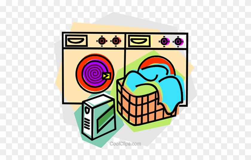 Laundry Machines With Laundry Royalty Free Vector Clip - Laundry Room Clipart #1409783