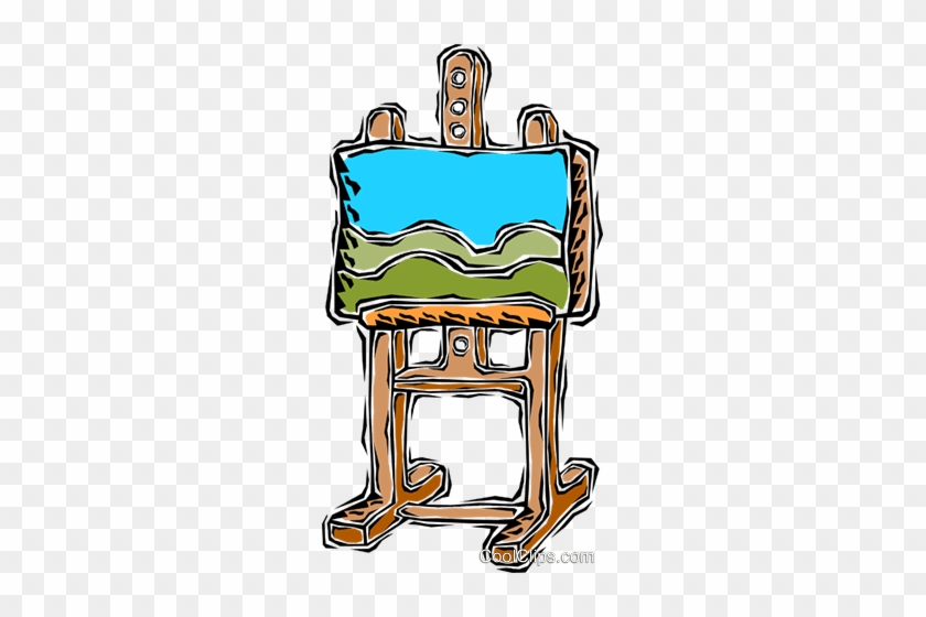 Artist's Easel With Canvas Royalty Free Vector Clip - Canvas #1409846