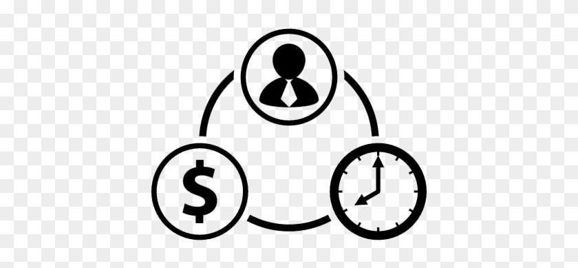 Businessman Linked To Money And Time Vector - Time And Money Icon #1409948