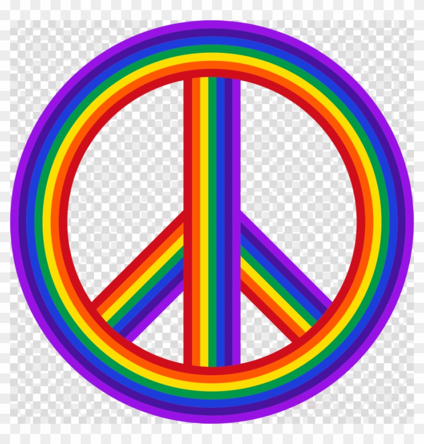 Download Transparent Background Peace Clipart Peace - Rainbow Peace Sign Transparent #1409963