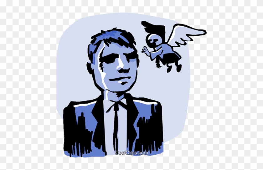 Business Man Angel Advice Royalty Free Vector Clip - Man #1409964