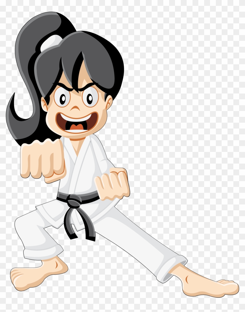 Clip Art The Martial Arts Cartoon - Black Belt Karate Cartoon #1410098
