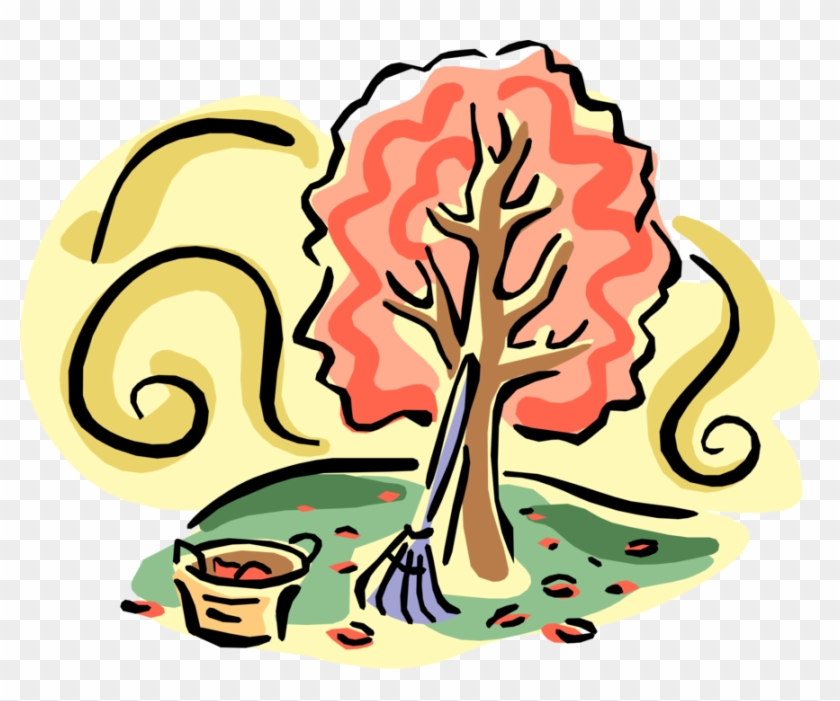 Vector Illustration Of Deciduous Forest Tree Turns - September Weather Clip Art #1410116