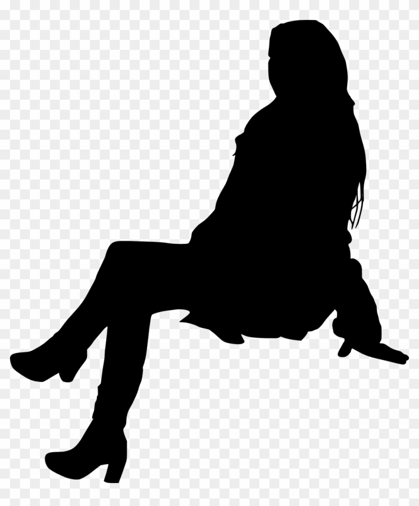 Person Sitting Silhouette - People Sitting Silhouette Png #1410446