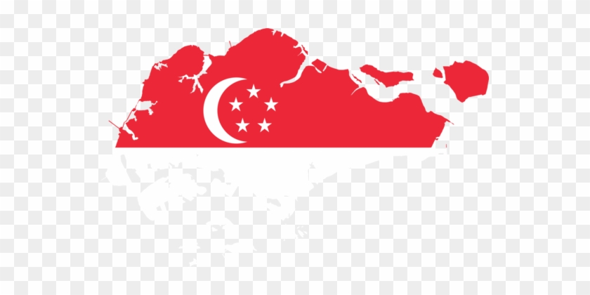 Singapore Vector Map - Singapore Map With Flag #1410448