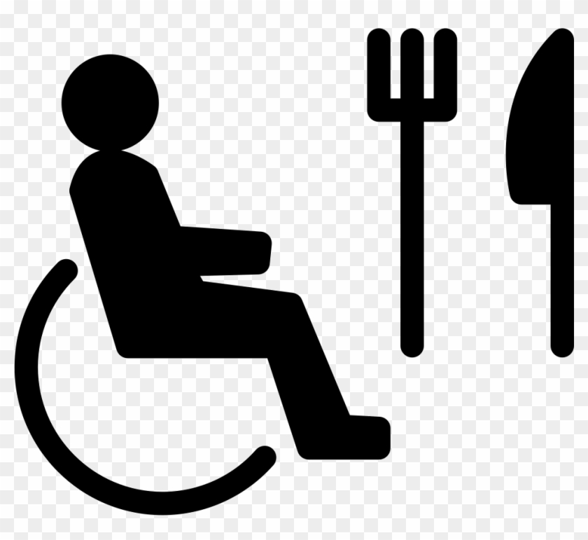 Person On Wheel Chair With Fork And Knife Comments - Wheelchair #1410466