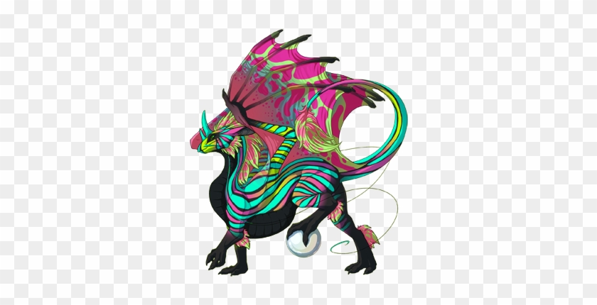Radioactive Pinstripe / Magenta Toxin / Obsidian Underbelly - Flameforger's Flight Rising Fire Apparel #1410632