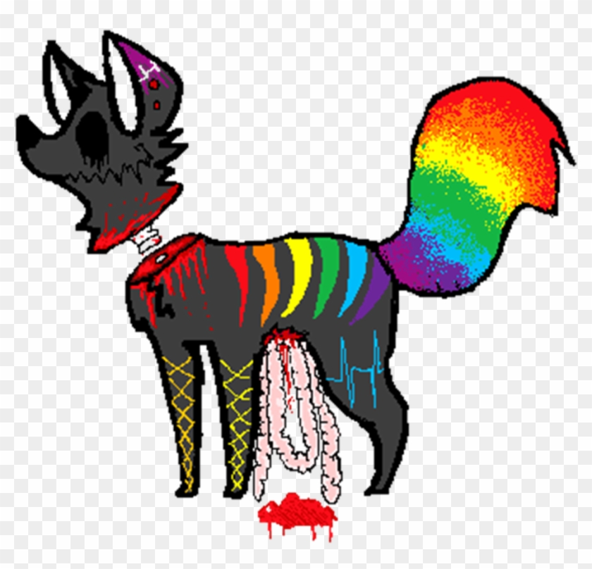 Decapitated Rainbow Gore Dog Sold By Angels - Transparent Rainbow Animal #1410669