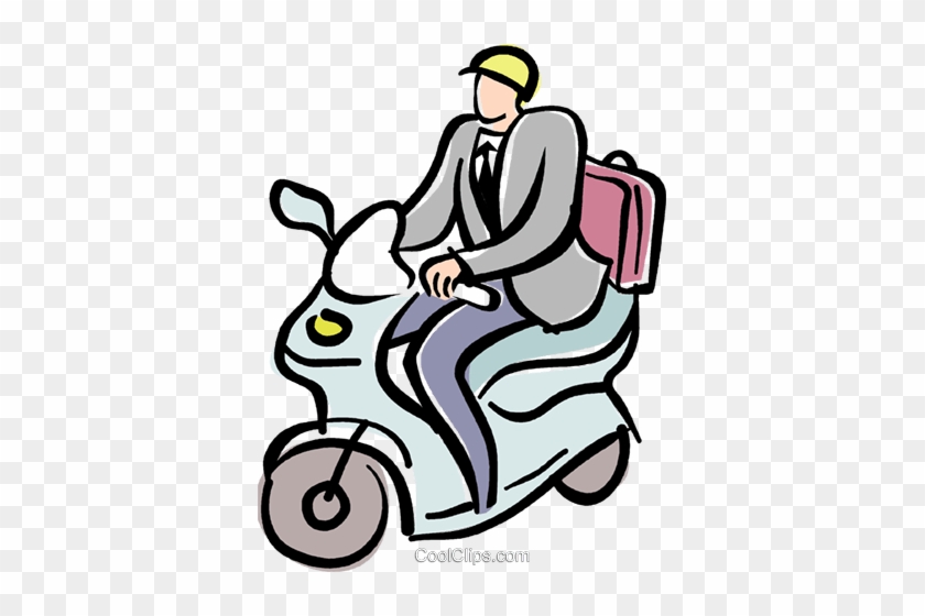 Businessman On A Motor Scooter Royalty Free Vector - Royalty-free #1410714