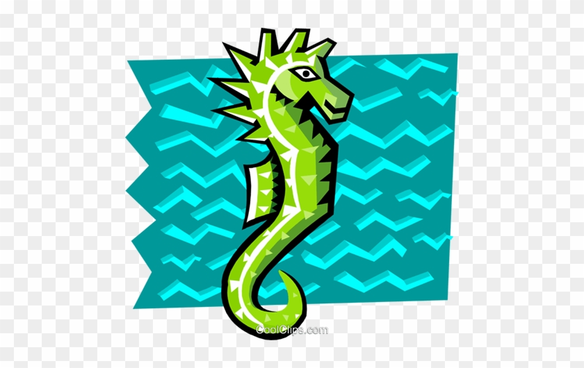 Stylized Seahorse Royalty Free Vector Clip Art Illustration - Sea Horse #1410876