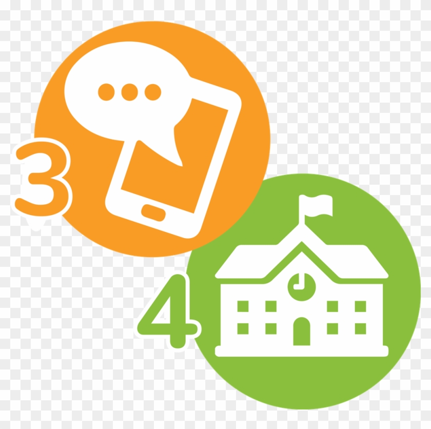 Numbers 3 And 4, Notification Icon And School Icon - School Icon White #1410895