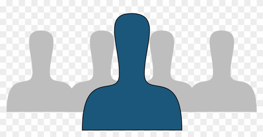 Group Silhouette With Blue Exception Clip Art At Clker - Aislamiento Png #1411370