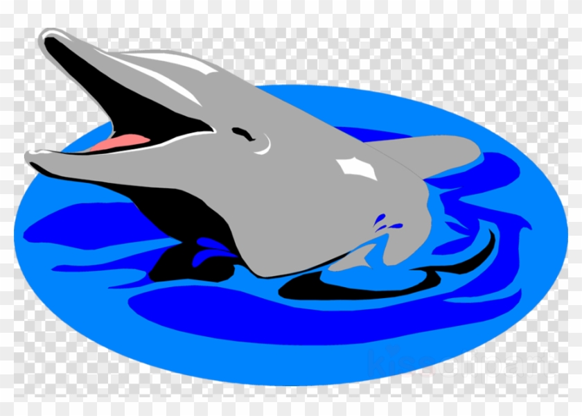 Dolphin In Water Clipart Dolphin Clip Art - Navy 5'x7'area Rug #1411485