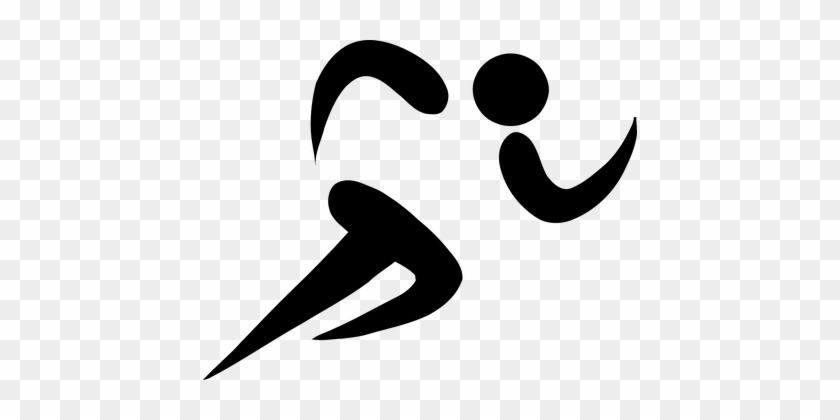 Man Running Silhouette Black Runner Athlet - Olympic Running Symbol #219227