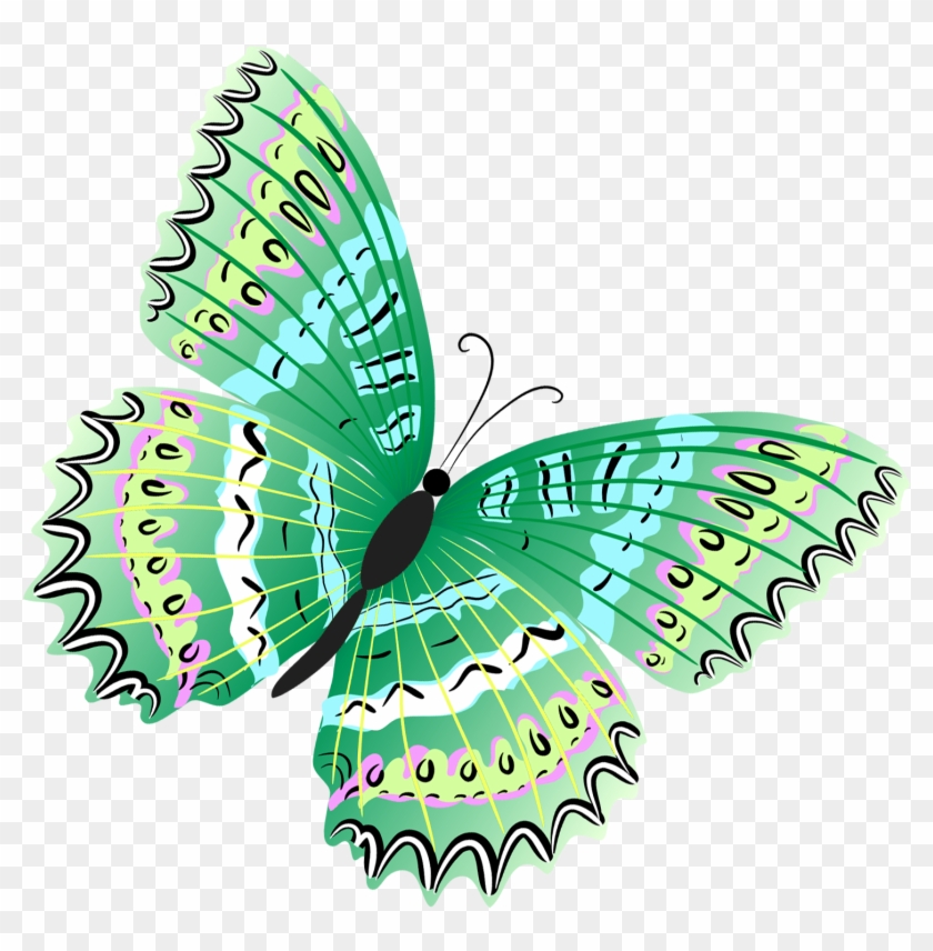 Gallery Clipart Green Butterfly - Green Butterfly Transparent Png #219275