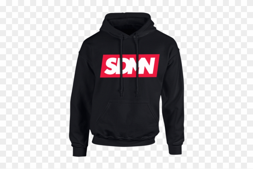 Sdmn Red Box Logo Black Hoodie - Sidemen Crest Hoodie #219302