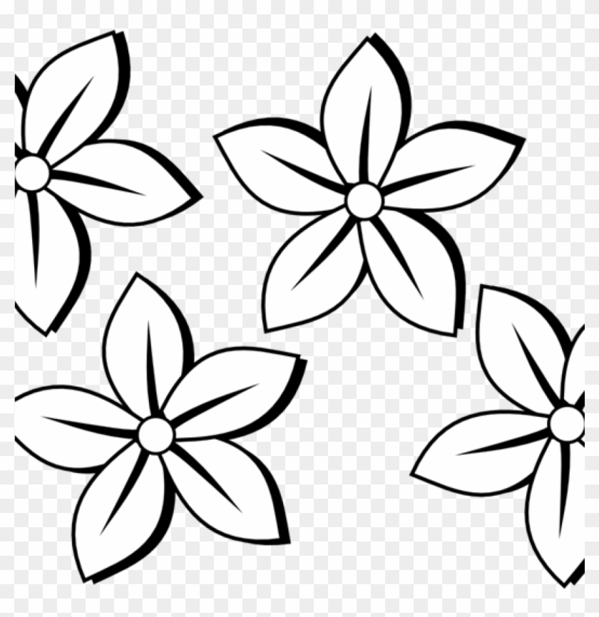 Flower Clipart Black And White Free Flowers Clip Art - Black And White Flower Simple #219698