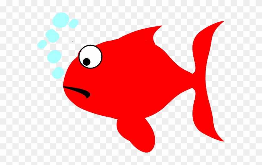 Sad Red And Turquoise Fish Clip Art At Clker - Fish Clipart Png #219754