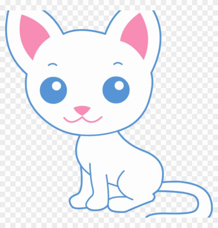 Cute Cat Clipart Cute White Kitty Cat Free Clip Art - Cat #219797