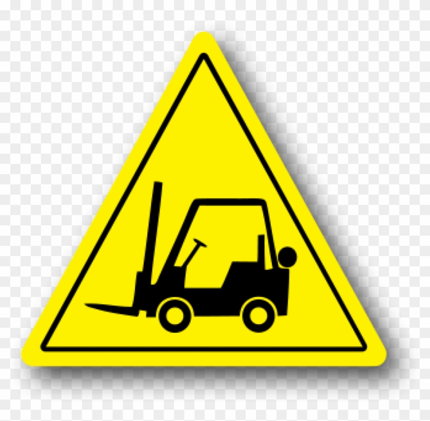 Durastripe Forklift Floor Safety Sign, Yellow Triangle - Triangle Safety Signs #219880