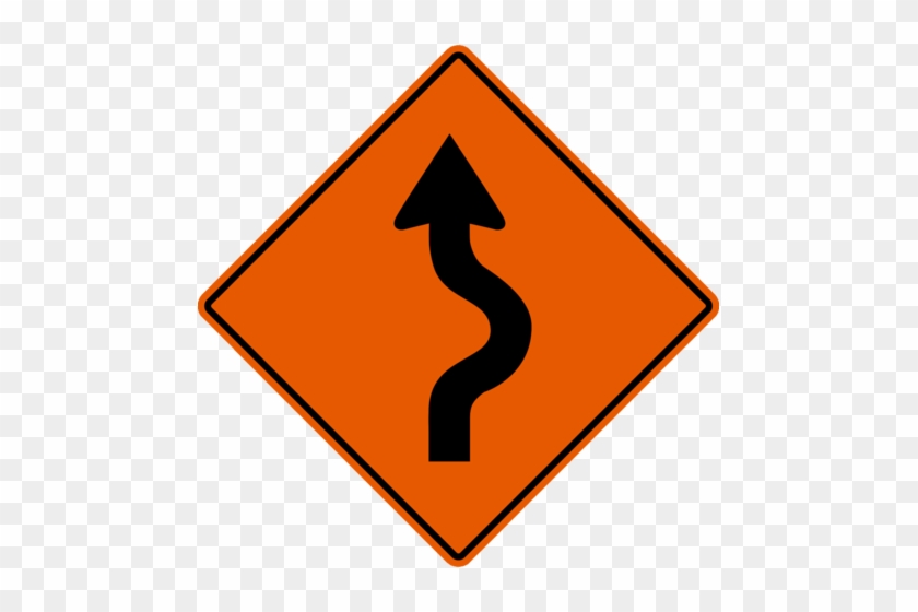Winding Road Right - Road Work Signs Clipart #219897