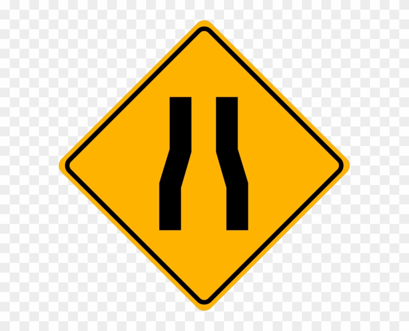 Wa-23 Narrow Road Ahead - Traffic Information Signs - Narrow Road Sign #219945